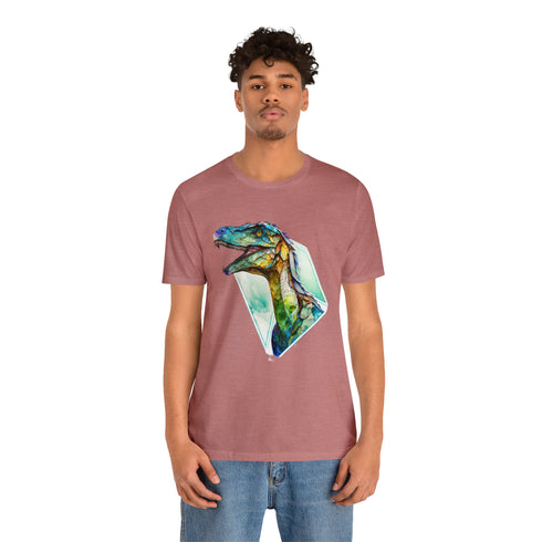 Stained Glass Velociraptor - Short Sleeve Tee